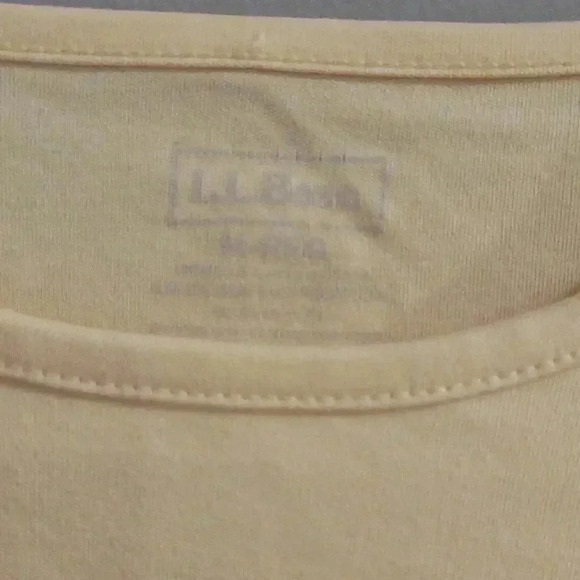 LL Bean women's medium regular pale yellow long sleeve T-shirt - Picture 2 of 3